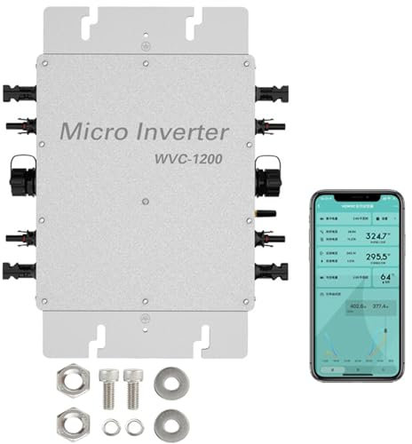 ExoticaBlend 1200W Balkonkraftwerk Grid Tie Inverter, Pv Wechselrichter, IP65 Micro Inverter, WLAN Monitor, 120/230V Automatic Identification, für Solarstromanlagen