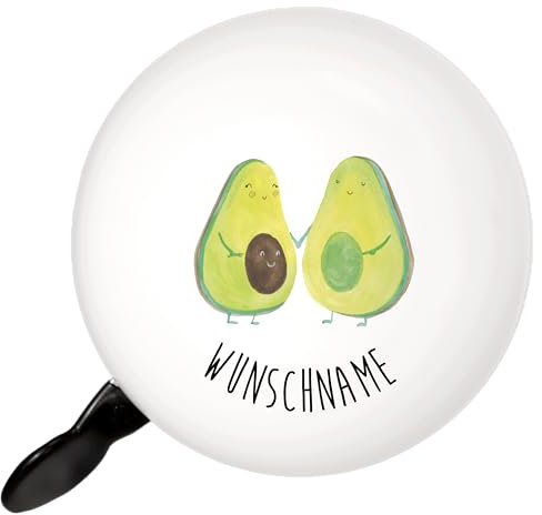 Mr. & Mrs. Panda Personalisierte Fahrradklingel Avocado Pärchen - Personalisierte Geschenke, Individuelle Fahrradklingel, Familie, Hochzeit,