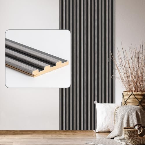 Wandpaneele & Deckenpaneele Desiwa 9er-Set in Eiche Grau Schwarz 10,7x130 cm Holzoptik Holz MDF Holzpaneele