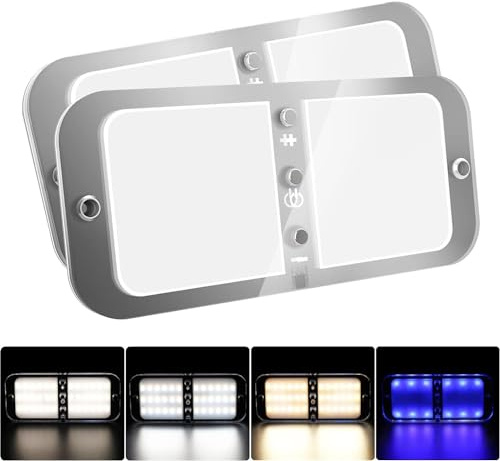 Beedove LED Deckenleuchte 12v Led Lampen Wohnmobil, 72 LED 800LM Dimmbar Dach Lichter mit Schalter/Fernbedienung, Innenbeleuchtung Auto LED für RV Camping Auto LKW Wohnwagen Boot [Energieklasse F]