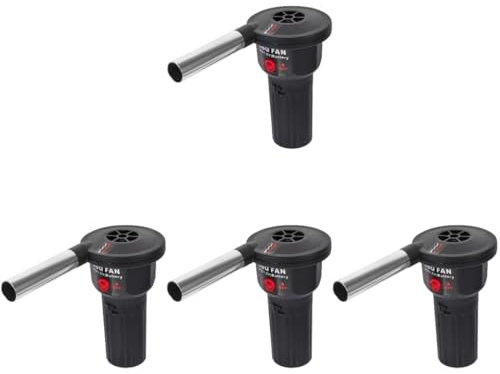 ULTECHNOVO 4pezzi Ventilatore Portatile Per Barbecue Accenditore Elettrico Per Compatto e Leggero Per Campeggio e Picnic Accensione Rapida e Facile Da Usare Per Fuochi All Aperto