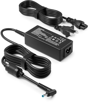 BIYTC Stream 14 & 11 Laptop Charger for HP 45W Computer Blue Tip Power Cord | 19.5V 2.31A,Notebook 15 Model 4.5mm Smart Blue Tip Computer Power Cord