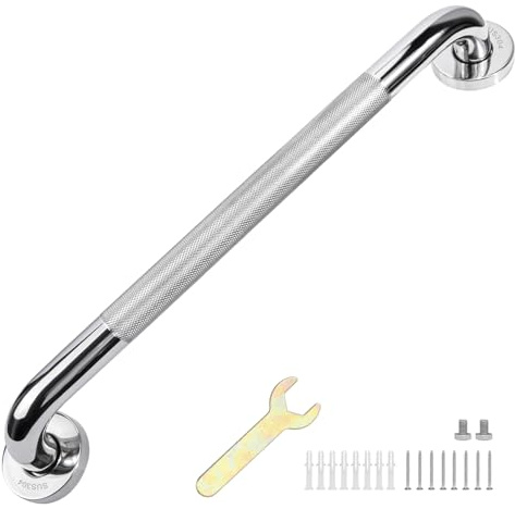 sunzone Haltegriff Bad,SUS304 Edelstahl, Rutschfest, für Senioren,50cm | Badezimmer Haltegriff, Wandmontage, Rostfrei, für Dusche & Badewanne, Behinderte