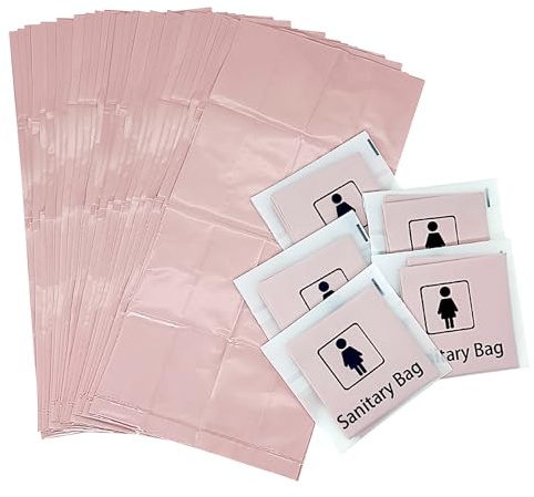 Sadocom Sacchetti per lo smaltimento di assorbenti igienici, confezionati singolarmente, confezione da 100 sacchetti per lo smaltimento dell'igiene femminile, protezione della privacy, assorbenti,