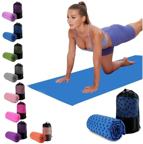 Oaygat Yoga Mat Towel 24 x72 Non-slip Yoga Towel Quick-drying Yoga Blanket Mat Hot Yoga Mat Cloth Yoga Mat Towel with Mesh Carrying Bag Absorbent Hot Yoga Towel for Bikram Pilates Workout
