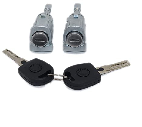 QASULER Türschlosszylinder-Reparatursatz vorne Links vorne rechts, für, for VW, für, for Bora, für, for Golf IV 4, für, for Polo, 9N 1997–2014 1U0837167 1U0937168 Auto-Zylinderschloss-Set(1 Pair)