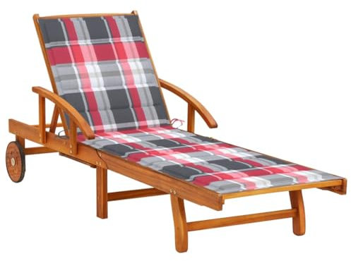 ShGaxin Sonnenliege mit Auflage Akazie Massivholz, Gartenliege, Liegestuhl, Sonnenstuhl, Sonneninsel Outdoor, Liegen, Gartenmöbel, Bäderliege, Relaxliege - 3061615