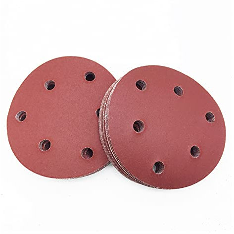 papel de lija 20 5 125 mm Sandpapers redondos con disco de seis orificios de disco de lija 60-1500 Hook and Loop Sonding Disc for pulir(Grit 1500)