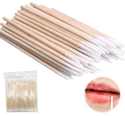 1000Pcs Cotton Buds,Pointed Cotton Buds,Microblading Cotton Swab, for Eyebrow Tattoo Beauty Make-up Color Nail Seam Dedicated Dirty Picking, Wood Handle Small Pointed Tip Head