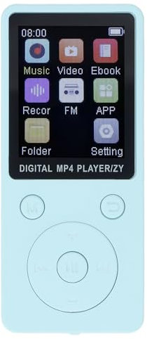 MP3 Player, Portable Music Player, 1.8 Inch Screen MP4 Player with Bluetooth 5.0, 64GB Memory Card, Supports Expanded Up to 128GB, Easy to Use (Blue)