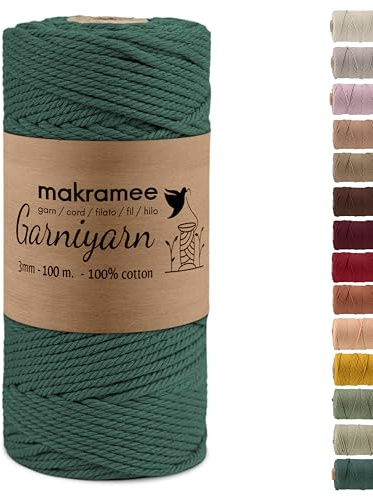 GARNIYARN Makramee Garn, Christmas Tree, 3mm x 100m