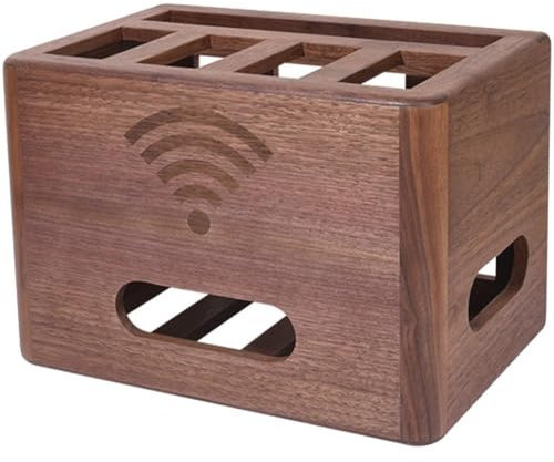Lpitoy WiFi-Router-aufbewahrungsbox Aus Holz, Router-Modem-Kabel-Router-Abdeckung, Organisierte Steckdosenleiste, Kabelmanagement, Hider-Rack, Schreibtisch-Kabel-Organizer