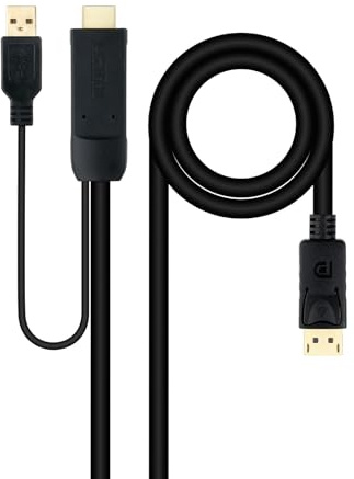 Blendend Cable conversor HDMI a DisplayPort, HDMI macho a DP macho, 1.8 m, negro; ideal para conectar dispositivos como monitores y proyectores.