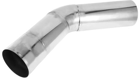 Motoforti 45 Grad Bogen Auspuffrohr Auto Auspuffrohr Biegerohr DIY Custom Rohrleitung Rohr 4 OD 11,81 Beinlänge T304 Edelstahl Silberton