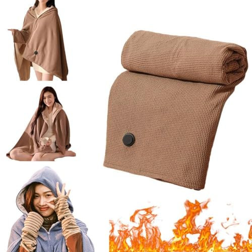 Heated Electric Blanket Shawl, USB Heated Blanket, Wearable Heating Blanket Blanket, Electric Poncho Heated Blank Throw