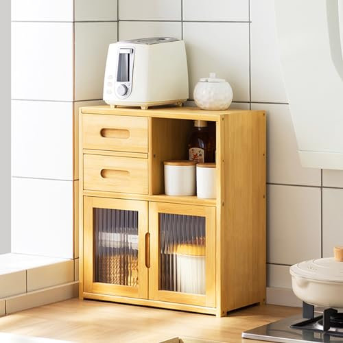 Generisch Küchen-Sideboard, Lagerschrank mit Türen und Schubladen, Arbeitsplattenschrank, Buffetschrank, Kaffeebarschrank für Esszimmer, kleine Größe zum Platzsparen