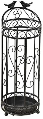 GZSLKSCD - Paragüero de Hierro Forjado, Soporte para Paraguas Largo, Soporte Independiente para Bastones, Organizador de Paraguas para Interiores y Exteriores (Negro, 21 x 62 cm)