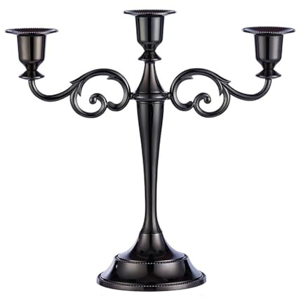 Metal Candelabra Candle Holders 3 Arms for Taper Candles, Candlestick Holders 10.24 inch Tall, Vintage Candle Sticks Holder for Christmas Halloween Wedding Event Table Centerpiece