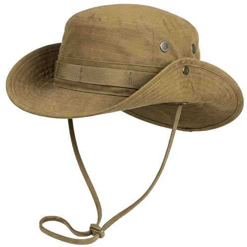 IDOGEAR Boonie-Hut mit breiter Krempe für Damen und Herren, ideal zum Angeln, Jagen und für Outdoor-Aktivitäten(Coyote Brown)
