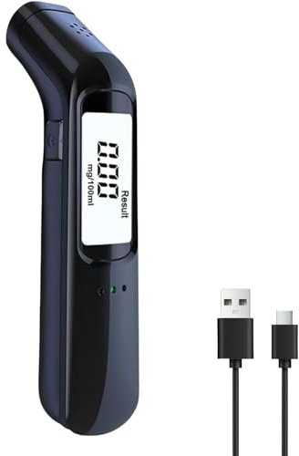 Etilometro Portatile Certificato,Etilometro Professionale con Alcol Test con LED ad Alta Definizione e Chip ad Alta Sensibilità, Precisione di Grado, Alcool Test Portatile per Uso Domestico e Feste