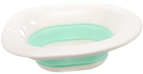 HOMSFOU Foldable Home Bidet Wash Basin for Postpartum Care, Nursing Bathroom Bidet Basin with White Green Design, Portable Sitz Bath Tub for Recovery