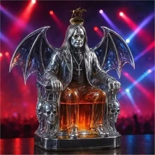 EDXTNKQC Whiskey Decanter - Art Statue, 300ML Black Wing-shaped Whiskey Decanter Sculpture, Artistic Glass Bottle, Home Bar Decoration Ornaments, Creative Glass Wine Dispenser(A)