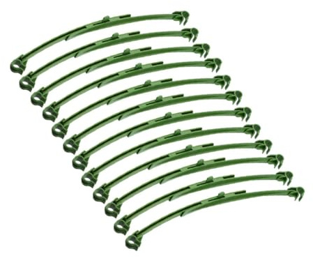 Housoutil 12 Soportes de Plástico Verde para Plantas Trepadoras Tutores para Tomates y Verduras Accesorios de Jardín Resistentes Enrejado Desmontable para Cultivo y Soporte Ajustable