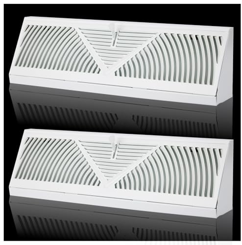 Diffusori di copertura per battiscopa da 45,7 cm, registro riscaldatore per battiscopa per apertura del condotto, 45,7 cm, diffusore bianco per battiscopa con ventola di riscaldamento per parete a
