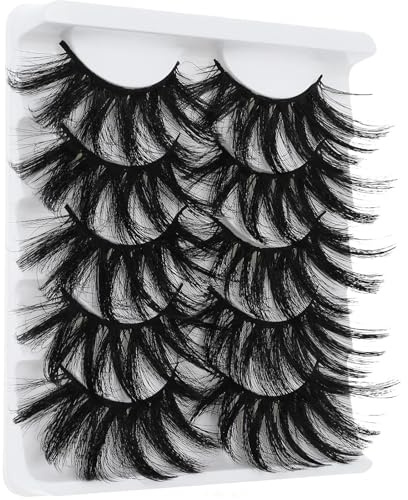 Cils moelleux, faux cils, 5 paires de multicouches de 25 mm, vison artificiel dramatique 5D, épais et moelleux