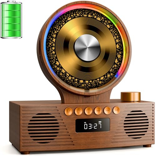 ROADOM Portable CD Player with Bluetooth, Rechargeable & Hi-Fi Speakers | Bluetooth TX & RX, 4000mAh rechargeable battery, retro kpop CD player, Hi-Fi stereo, sleep timer, USB/TF/AUX, 5 CD formats
