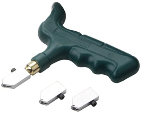 Herramienta profesional para corte preciso - Cortador manual de vidrio con cerámica de alta resistencia, incluye 2 cuchillas de repuesto - Ideal para azulejos y espejos - Glass Cutter+2Blades