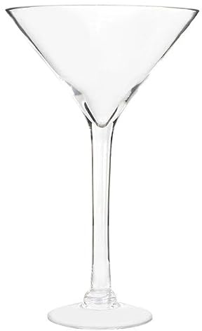 Floralcraft® 50cm Cocktail Vase, Tall Glass Martini Style Centrepiece for Flowers & Floral Arrangements, Elegant Wedding & Event Table Decoration