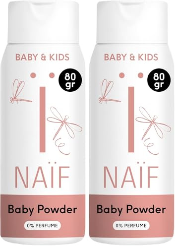 Naïf - Babypuder - 100% natürlich aus Reis hergestellt - Für Neugeborene geeignet - 0% Parfüm - Dermatologisch getestet - Natürlichen Ursprungs (Packung mit 2)