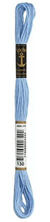 Anchor Sticktwist 4635000-00130 himmelblau Stickgarn, 100 % Baumwolle