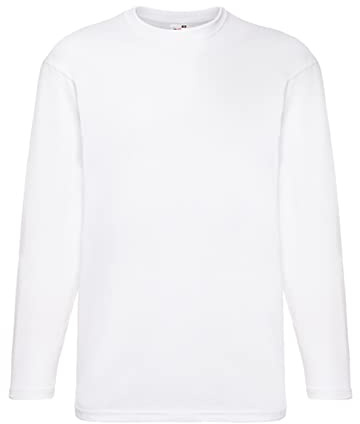 Fruit of The Loom Langarm T-Shirt 61–038–0 Gr. XL, weiß - weiß
