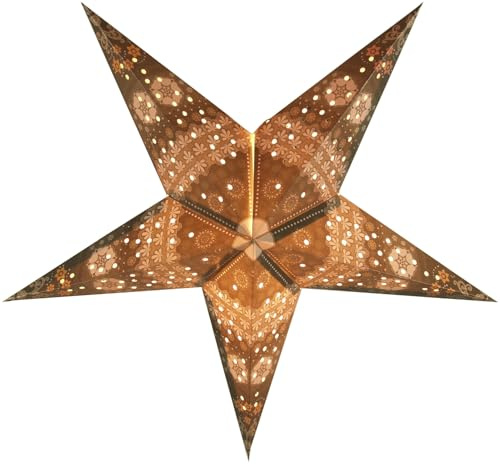 Faltbarer Advents Leuchtstern, 40 cm, Triton | Hochwertiges Papier, handgefertigt, 9-zackig, TÜV geprüft, einfache Montage, stimmungsvolle Fensterdeko.
