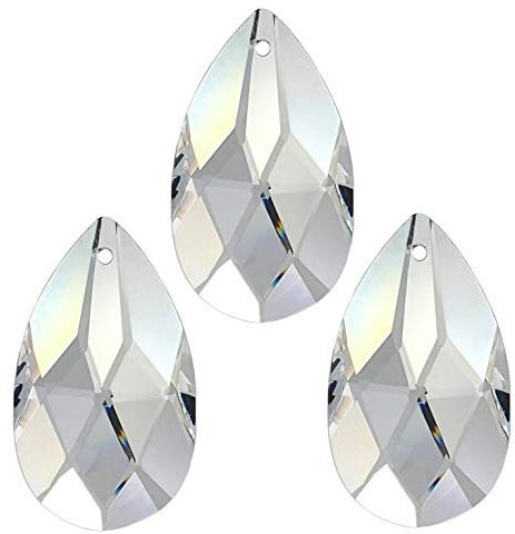 6X Kristall 'Salzburger Mandel' 63mm Crystal 30% PbO ~ Kronleuchter Lüster Kandelaber Kristallleuchter