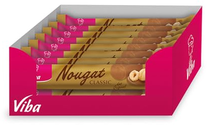 Viba Classic Nougat Stange 16 x 50 g – Zartschmelzender Haselnussnougat mit 34% Haselnüssen – Vorratspack