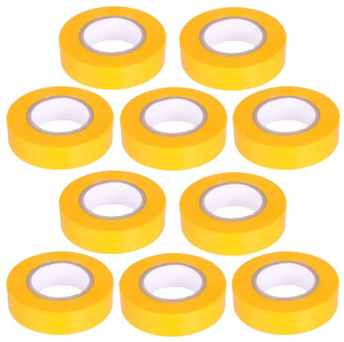 10 Stück PVC Isolierband Klebeband 10 Meter lang 15 mm breit -gelb-
