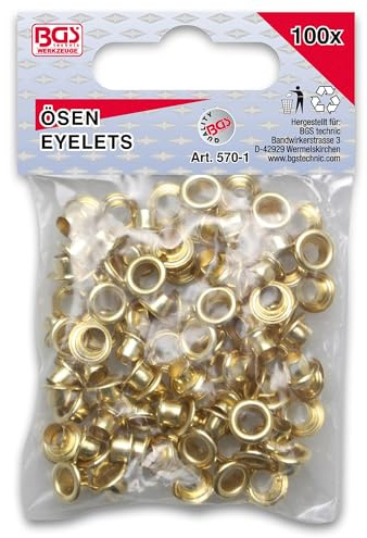 BGS Diy 570-1 | Assortiment d’œillets | 4,5 x 5 mm | 100 pièces