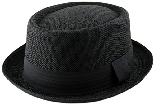 Vuxen Pork Pie Trilby Fedora Jute Hessian känsla hatt band unisex (Breaking Bad Heisenberg-stil)