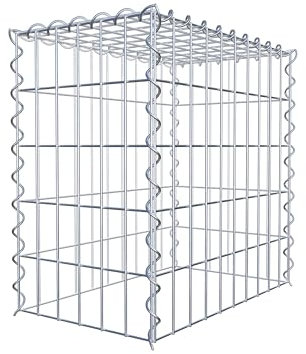 GABIONA Cesta de piedra de gavión rectangular, malla de 5 x 10 cm, profundidad de 30 cm, cesta de cultivo tipo 3, cierre de espiral, galvanizado (50 x 50 x 30 cm)