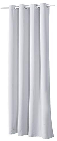 WOLTU Gardinen mit Ösen, Verdunklungsvorhang für Wohnzimmer Schlafzimmer, Blickdicht, gegen Kälte und Hitze, 250g/m² Dicke, 135 x 245 cm, Weiß