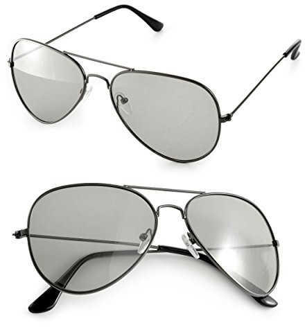 Ganzoo - Set di 2 occhiali 3D (occhiali da pilota) per TV passive, giochi PC o cinema RealD, occhiali passivi (polarizzati circolari), colore: nero