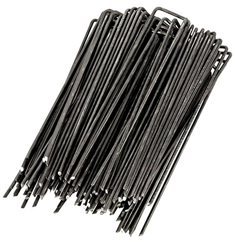 WUNDERGARDEN Pack of 100 x 6''/150mm 11 Gauge U-shaped multi-purpose steel Garden Securing Pegs - Ideal for securing weed fabric, landscape fabric, netting, ground sheets and fleece