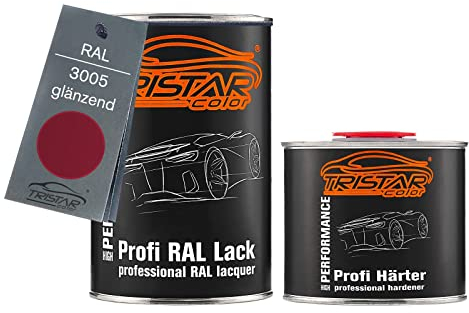 TRISTARcolor RAL 3005 Weinrot glänzend 2K Autolack 1,5 Liter / 1500 ml Dose inkl. Härter