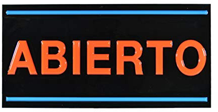 Royal Sovereign Illuminated LED Spanish Open Sign (RSB-1340S)