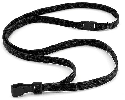 CKB LTD schwarzen Wegbrechen Sicherheitsleine Schlüsselbändern mit J-Haken-Clips aus Kunststoff für Messen, Festivals, Feierlichkeiten, Konferenzen, Tagungen, Partys, Veranstaltungen uvm - 100 Stück
