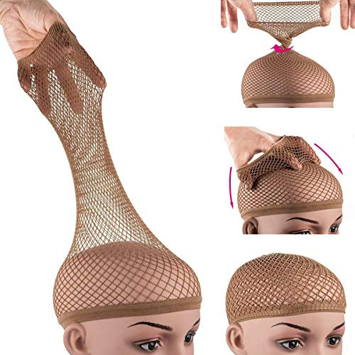 Deamlover Wig Cap for Perücken, Braun, 2 Stücke | Einfach zu handhaben für Perücken-Neulinge, Perücken mit gutem Halt, für Halloween, Kostümpartys, Cosplay, Alltag, Nylon