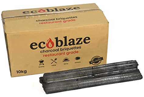 Ecoblaze Charcoal Briquettes - Ultimate BBQ and Grilling Charcoal Briquette - Restaurant Grade (Charcoal Briquettes, 10kg)